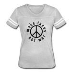 Women’s Vintage T-Shirt - Make Tacos Not War (Black Logo) - heather gray/white