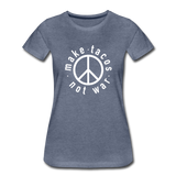 Women’s T-Shirt - Make Tacos Not War (Black Logo) - heather blue