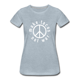 Women’s T-Shirt - Make Tacos Not War (Black Logo) - heather ice blue