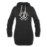 Women's Hoodie Dress - Make Tacos Not War (White Logo) - heather black