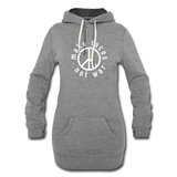 Women's Hoodie Dress - Make Tacos Not War (White Logo) - heather gray