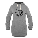 Women's Hoodie Dress - Make Tacos Not War (Black Logo) - heather gray