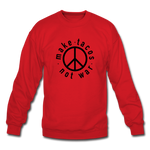 Crewneck Sweatshirt - Make Tacos Not War (Black Logo) - red