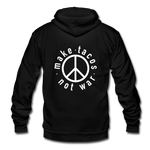 Unisex Fleece Zip Hoodie - Make Tacos Not War (White Logo) - black