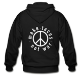 Men's Heavy Blend Adult Zip Hoodie - Make Tacos Not War (White Logo) - black