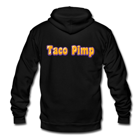 Unisex Fleece Zip Hoodie - Taco Pimp - black