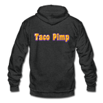 Unisex Fleece Zip Hoodie - Taco Pimp - charcoal gray