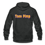 Unisex Fleece Zip Hoodie - Taco Pimp - charcoal gray