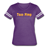 Women’s Vintage T-Shirt - Taco Pimp - vintage purple/white