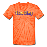 Unisex Tie Dye T-Shirt - Taco Pimp - spider orange