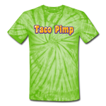 Unisex Tie Dye T-Shirt - Taco Pimp - spider lime green