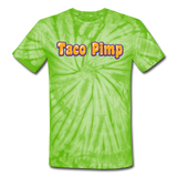 Unisex Tie Dye T-Shirt - Taco Pimp - spider lime green