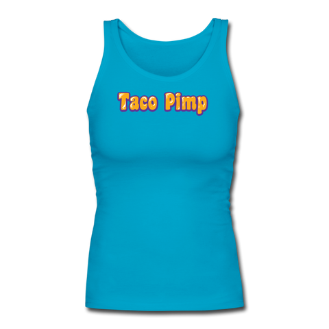 Women's Fitted Tank - Taco Pimp - turquoise