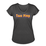 Women's V-Neck T-Shirt - Taco Pimp - deep heather