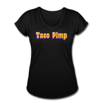 Women's V-Neck T-Shirt - Taco Pimp - black