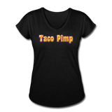 Women's V-Neck T-Shirt - Taco Pimp - black