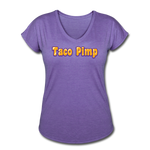 Women's V-Neck T-Shirt - Taco Pimp - purple heather