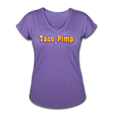 Women's V-Neck T-Shirt - Taco Pimp - purple heather