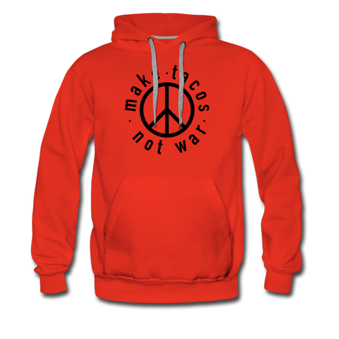 Men’s Premium Hoodie - Make Tacos Not War (Black Logo) - red