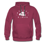 Men’s Premium Hoodie - Menage A Trois (White Logo) - burgundy