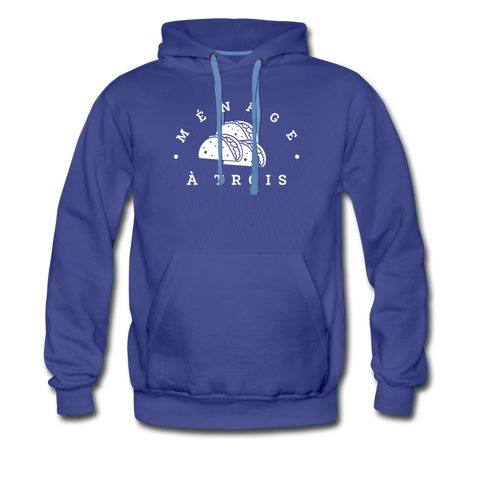 Men’s Premium Hoodie - Menage A Trois (White Logo) - royalblue