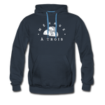 Men’s Premium Hoodie - Menage A Trois (White Logo) - navy