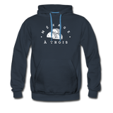 Men’s Premium Hoodie - Menage A Trois (White Logo) - navy