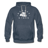 Men’s Premium Hoodie - Menage A Trois (White Logo) - heather denim