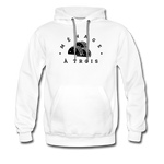 Men’s Premium Hoodie - Menage A Trois (Black Logo) - white