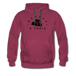 Men’s Premium Hoodie - Menage A Trois (Black Logo) - burgundy