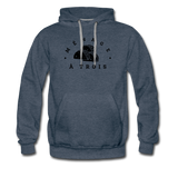 Men’s Premium Hoodie - Menage A Trois (Black Logo) - heather denim