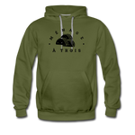 Men’s Premium Hoodie - Menage A Trois (Black Logo) - olive green