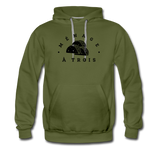 Men’s Premium Hoodie - Menage A Trois (Black Logo) - olive green