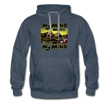 Men's Premium Hoodie - My Mind On Coffee - heather denim