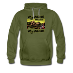 Men's Premium Hoodie - My Mind On Coffee - olive green