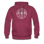 Men’s Premium Hoodie - Bangin' Apparel Co. Logo (White Logo) - burgundy