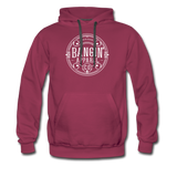 Men’s Premium Hoodie - Bangin' Apparel Co. Logo (White Logo) - burgundy