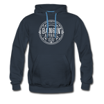 Men’s Premium Hoodie - Bangin' Apparel Co. Logo (White Logo) - navy