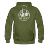 Men’s Premium Hoodie - Bangin' Apparel Co. Logo (White Logo) - olive green