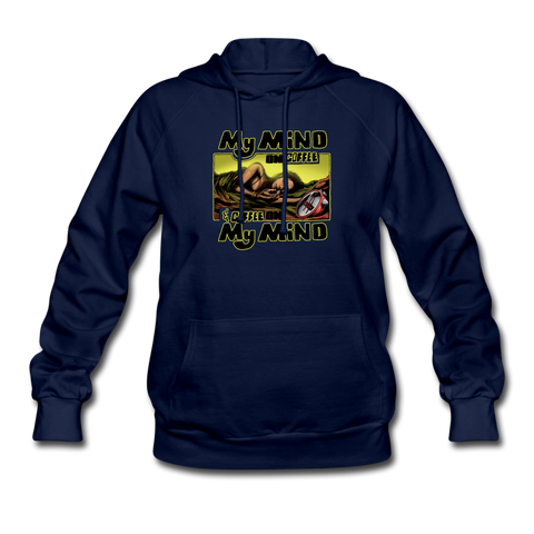 Women's Hoodie - My Mind On Coffee - navy