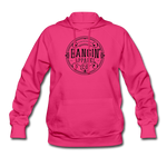 Women's Hoodie - Bangin' Apparel Co. Logo (Black Logo) - fuchsia