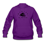 Women's Hoodie - Menage A Trois (Black Logo) - purple