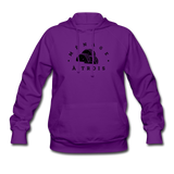 Women's Hoodie - Menage A Trois (Black Logo) - purple