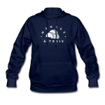 Women's Hoodie - Menage A Trois (White Logo) - navy