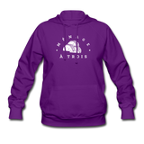 Women's Hoodie - Menage A Trois (White Logo) - purple