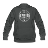 Women's Hoodie - Bangin' Apparel Co. Logo (White Logo) - asphalt