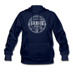 Women's Hoodie - Bangin' Apparel Co. Logo (White Logo) - navy