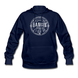 Women's Hoodie - Bangin' Apparel Co. Logo (White Logo) - navy