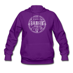 Women's Hoodie - Bangin' Apparel Co. Logo (White Logo) - purple