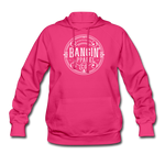 Women's Hoodie - Bangin' Apparel Co. Logo (White Logo) - fuchsia